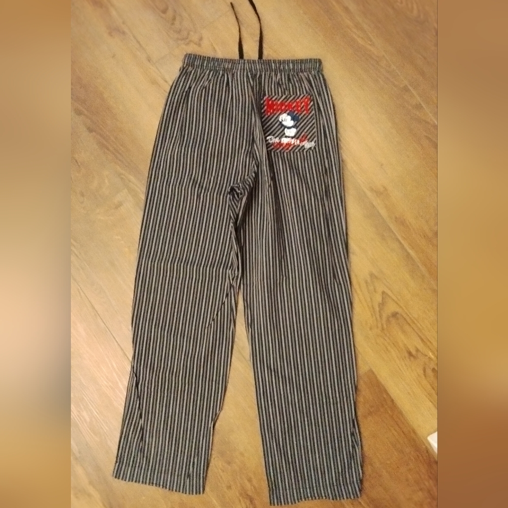 Vintage Disney Store Mickey embroidered pinstripe back pocket sleep pants S - Picture 4 of 6